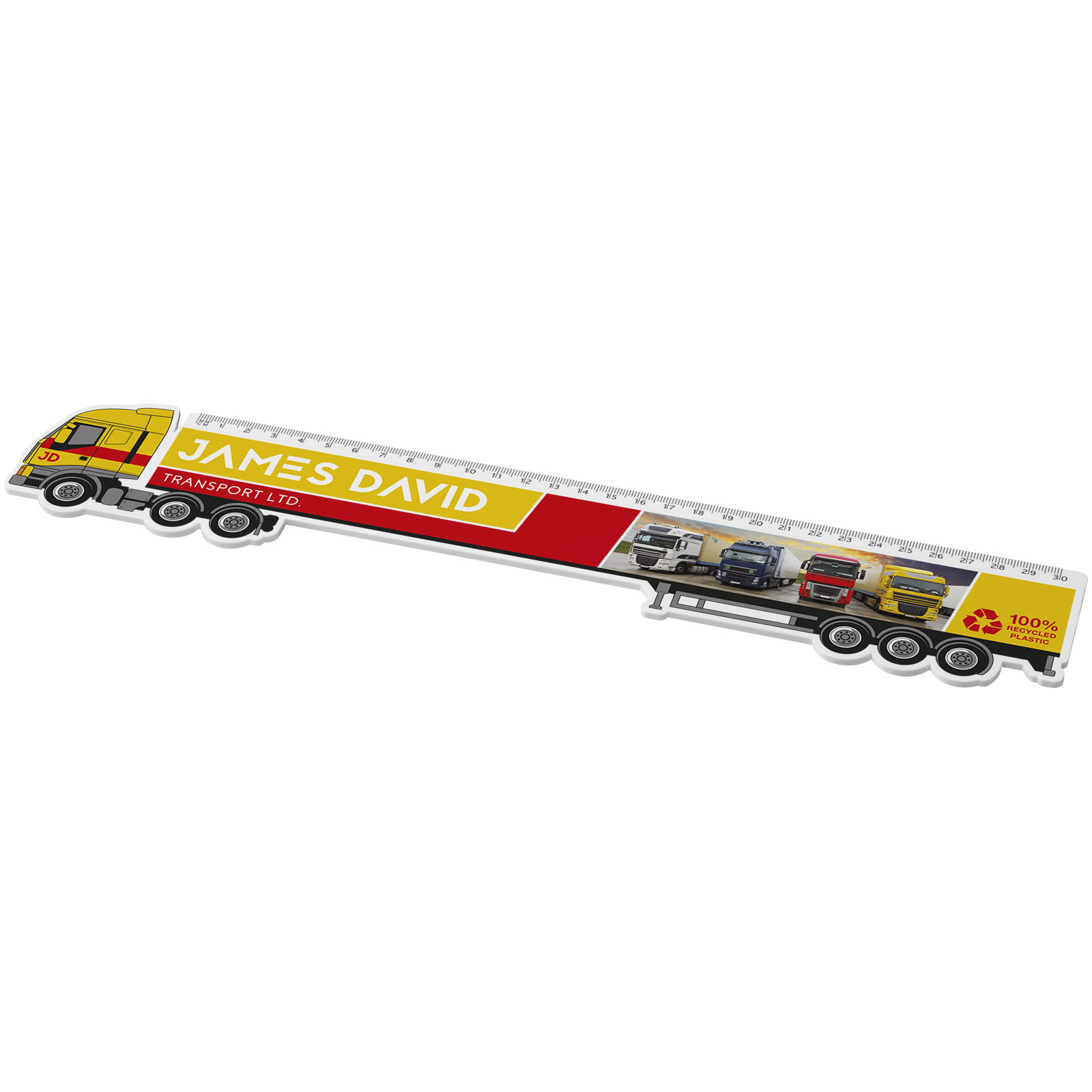 21046301 Tait 30cm lorry-shaped recycled plastic ruler - Image 1