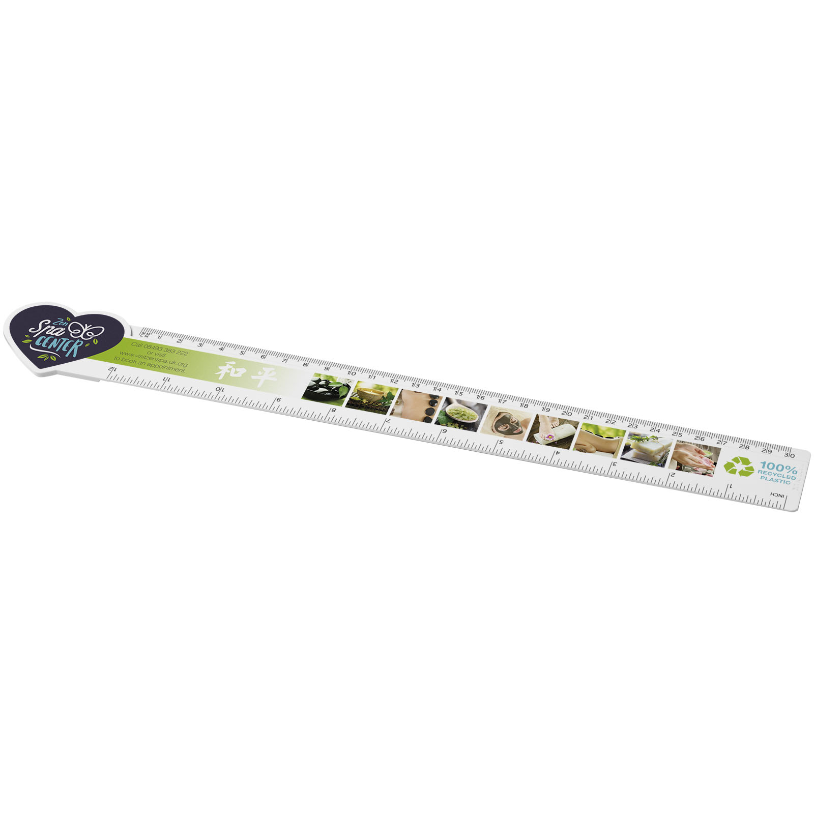 21046601 Tait 30cm heart-shaped recycled plastic ruler - Image 1