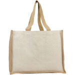 Varai 320 g/m² canvas and jute shopping tote bag 23L - Image 4