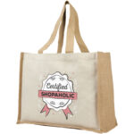 Varai 320 g/m² canvas and jute shopping tote bag 23L - Image 2