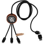 SCX.design C37 40W 5-in-1 rPET light-up logo charging cable with round wooden casing - Image 6