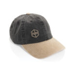 BEAU AWARE™ Washed 6 panel 270gsm cotton twill two tone cap - Image 6